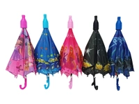 Polyster Single Fold Cartoon Printed  cup Umbrella Multi Color with Design Mix and External Cover Sze - 21 inch - FREE, 6