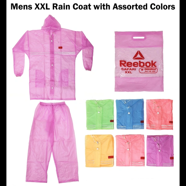 MEN XXL RAINCOAT WITH ASSORTED COLORS  - FREE, 6