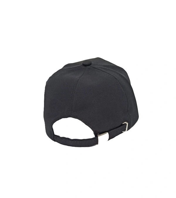Mens China Imported Rubber Printed Flaxi Fit Material Cap Black Color-Steel Buckle Fitting - 36