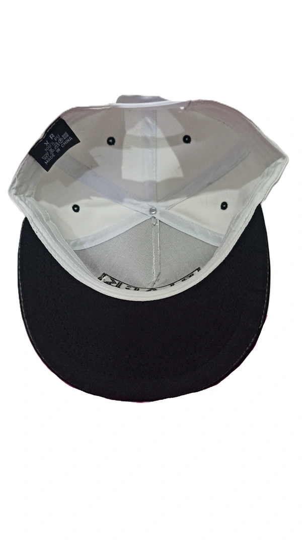 Mens China Imported Embrodary Design PU Leather Hip-Hop Cap White Color-Snapback Fitting - 12
