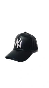 Mens China Imported Embrodary Design PU Leather Casual Cap Black Color-Snapback Fitting - 6