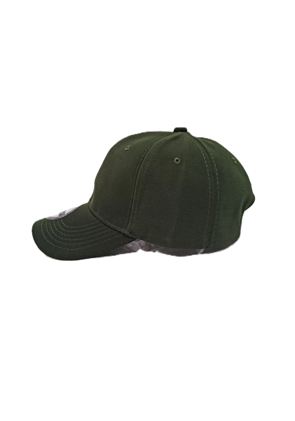 Mens China Imported Flaxi Fit Material Cap Dark Green Color-Steel Buckle  Fitting - 12
