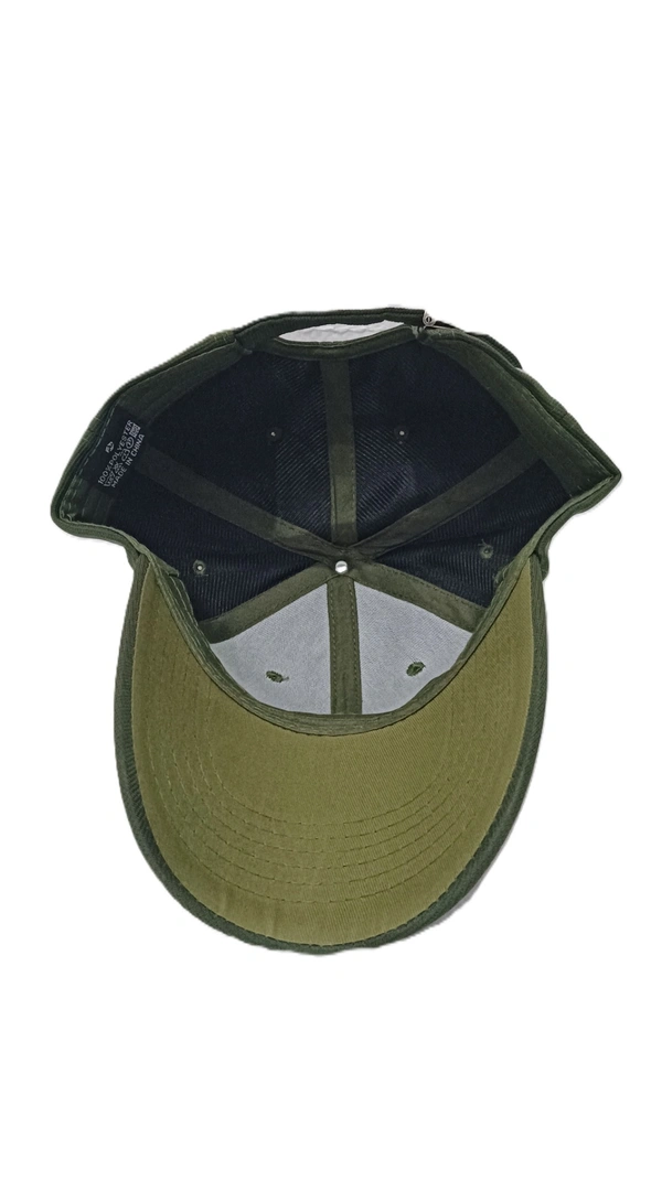 Mens China Imported Flaxi Fit Material Cap Dark Green Color-Steel Buckle  Fitting - 12