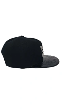 Mens China Imported Embrodary Design Leather Hood Hip-Hop Cap Black Color-Snapback Fitting - 12