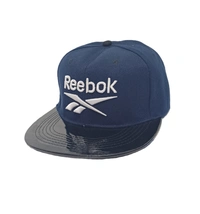 Mens China Imported Embrodary Design Leather Hood Hip-Hop Cap Deep Blue Color-Snapback Fitting - 12