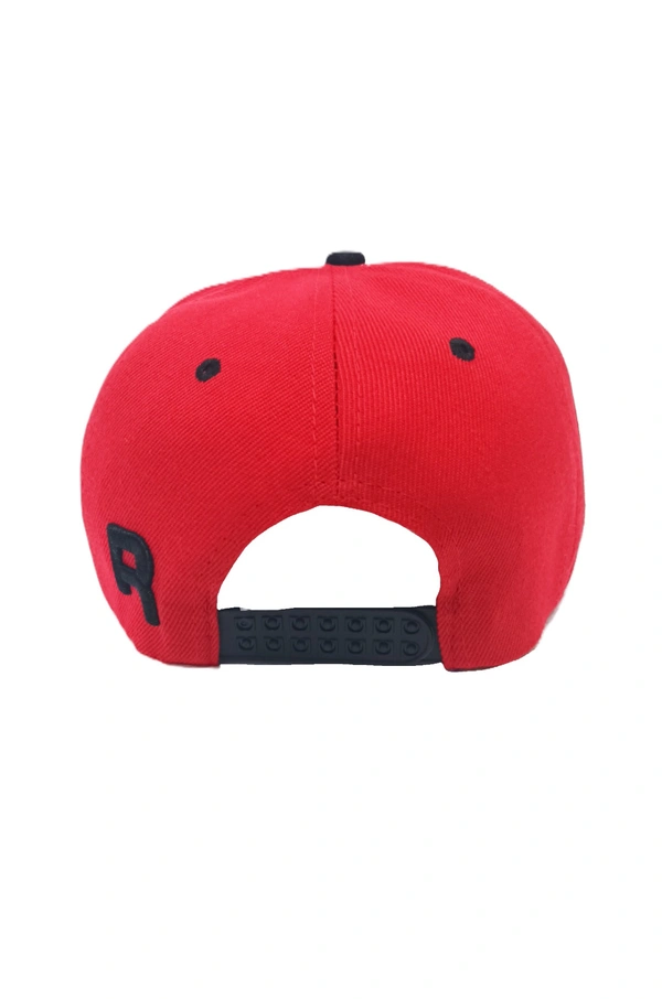 Mens China Imported Embrodary Design Leather Hood Reebok Logo Hip-Hop Cap Red Color-Snapback Fitting - 12