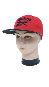 Mens China Imported Embrodary Design Leather Hood Reebok Logo Hip-Hop Cap Red Color-Snapback Fitting - 12
