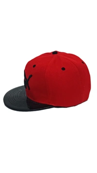 Mens China Imported Embrodary Design Leather Hood Puma Logo Hip-Hop Cap Red Color-Snapback Fitting - 12