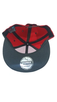 Mens China Imported Embrodary Design Leather Hood Puma Logo Hip-Hop Cap Red Color-Snapback Fitting - 12
