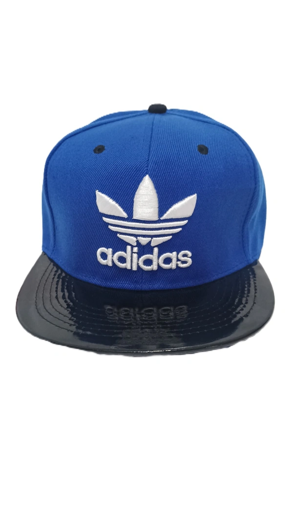 Mens China Imported Embrodary Design Leather Hood Adidas Logo Hip-Hop Cap Navy Blue Color-Snapback Fitting - 12