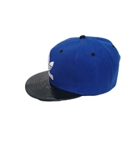Mens China Imported Embrodary Design Leather Hood Adidas Logo Hip-Hop Cap Navy Blue Color-Snapback Fitting - 12