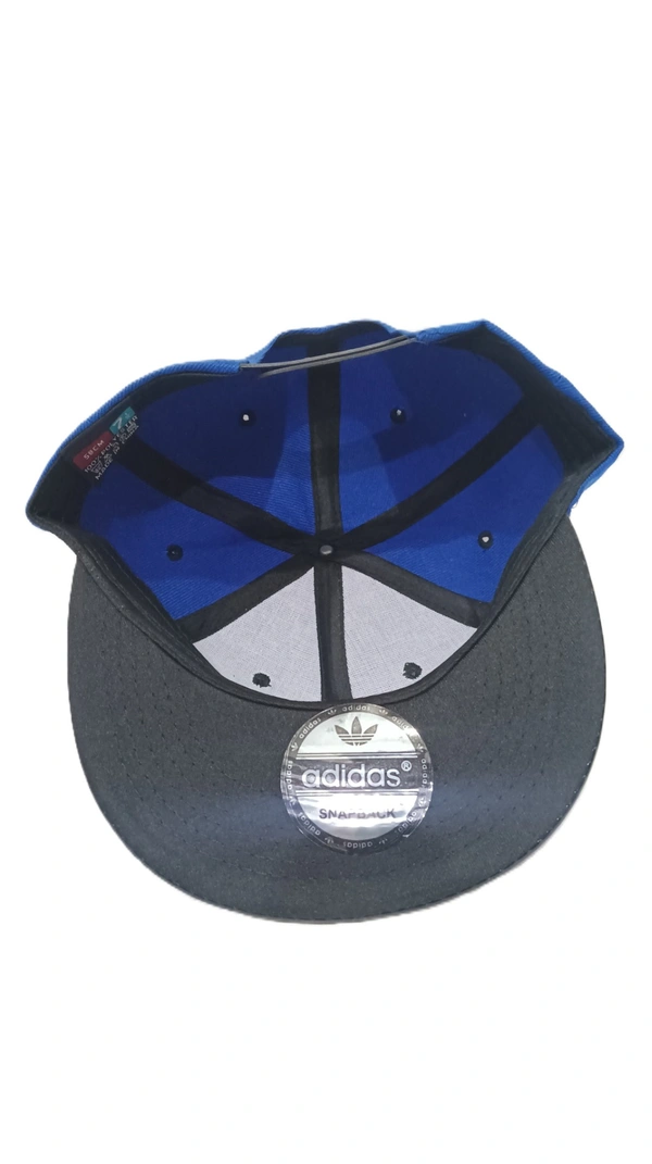 Mens China Imported Embrodary Design Leather Hood Adidas Logo Hip-Hop Cap Navy Blue Color-Snapback Fitting - 12