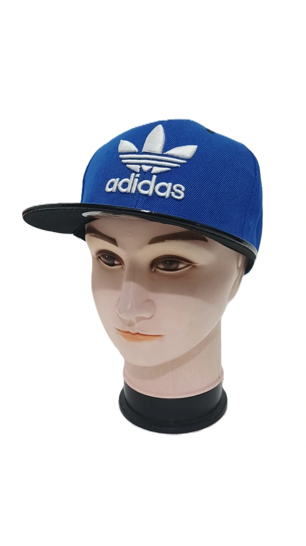 Mens China Imported Embrodary Design Leather Hood Adidas Logo Hip-Hop Cap Navy Blue Color-Snapback Fitting - 12