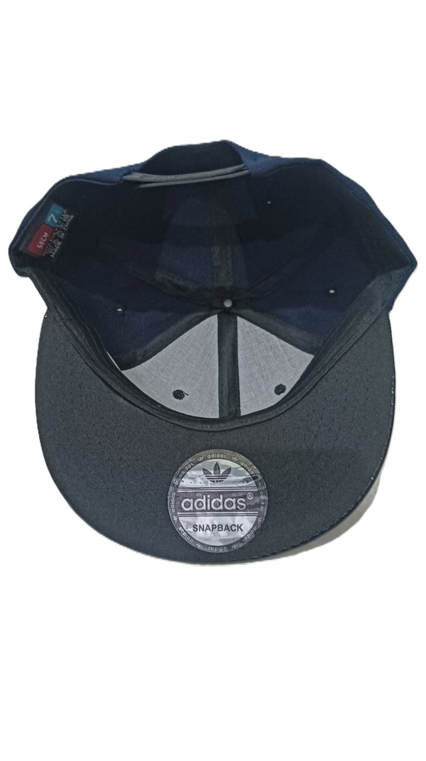 Mens China Imported Embrodary Design Leather Hood Adidas Logo Hip-Hop Cap Deep Blue Color-Snapback Fitting - 12