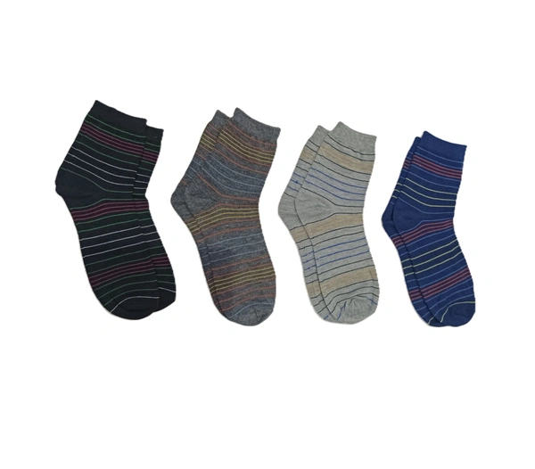 Men Mix Half Length  Cotton   Socks, Mix Color Pack Set Of 10 Pair - 10
