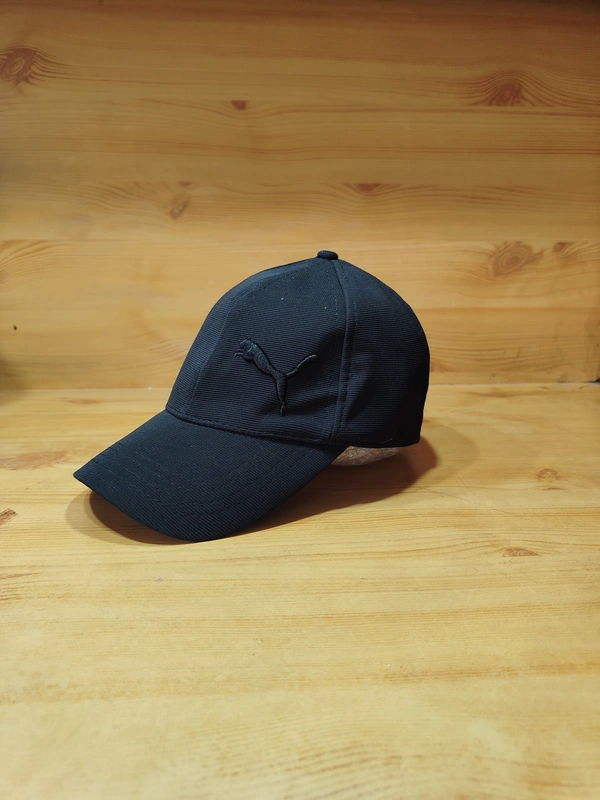 MEN'S EMBRODARY FLAXI FIT MATERIAL CAP COLOR BLACK PACK FITTIG STEEL BUCKLE  - FREE SIZE, 12