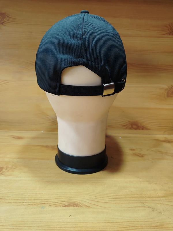 MEN'S EMBRODARY FLAXI FIT MATERIAL CAP COLOR BLACK PACK FITTIG STEEL BUCKLE  - FREE SIZE, 12