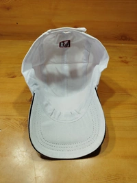 MEN'S COTTON EMBRODARY LOGO CAP COLOR WHITE COLOR CAP FITTING VELCRO  - FREE SIZE, 12