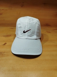 MEN'S COTTON EMBRODARY LOGO CAP COLOR WHITE COLOR CAP FITTING VELCRO  - FREE SIZE, 12