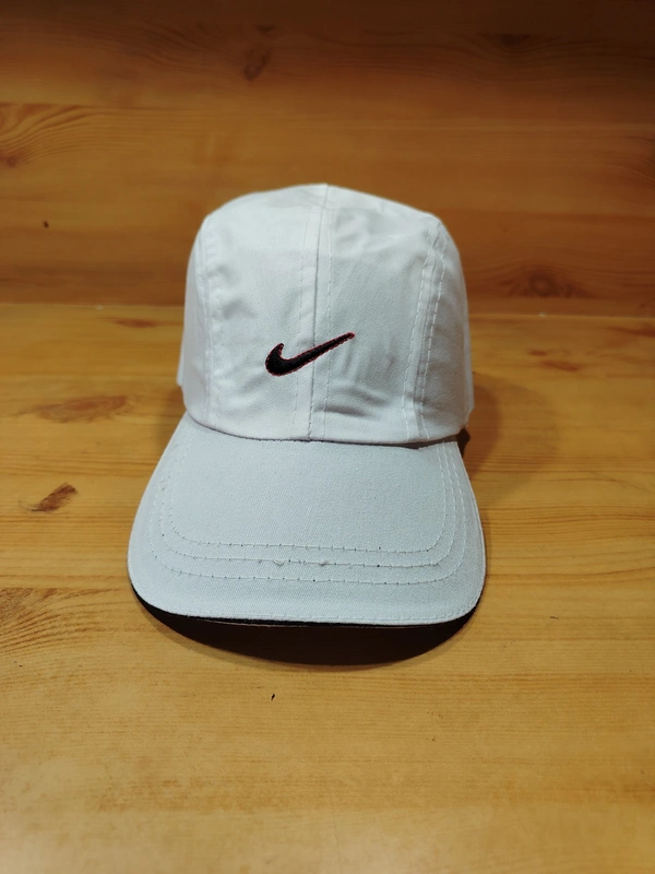 MEN'S COTTON EMBRODARY LOGO CAP COLOR WHITE COLOR CAP FITTING VELCRO  - FREE SIZE, 12