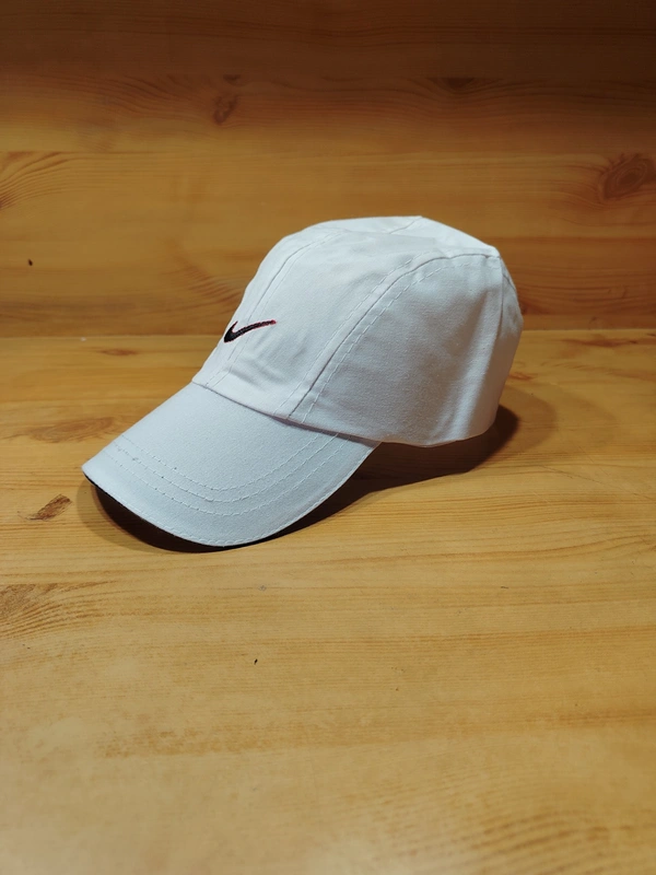 MEN'S COTTON EMBRODARY LOGO CAP COLOR WHITE COLOR CAP FITTING VELCRO  - FREE SIZE, 12