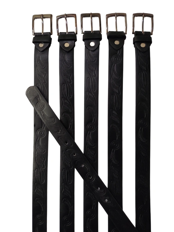 GIRLS AND LADIES LEATHER  BLACK  COLOR  KANTA  BUCKLE BELT  SIZE-(40 INCH LENGTH,30MM WIDTH) - SIZE-(40 INCH LENGTH,30MM WIDTH), 12