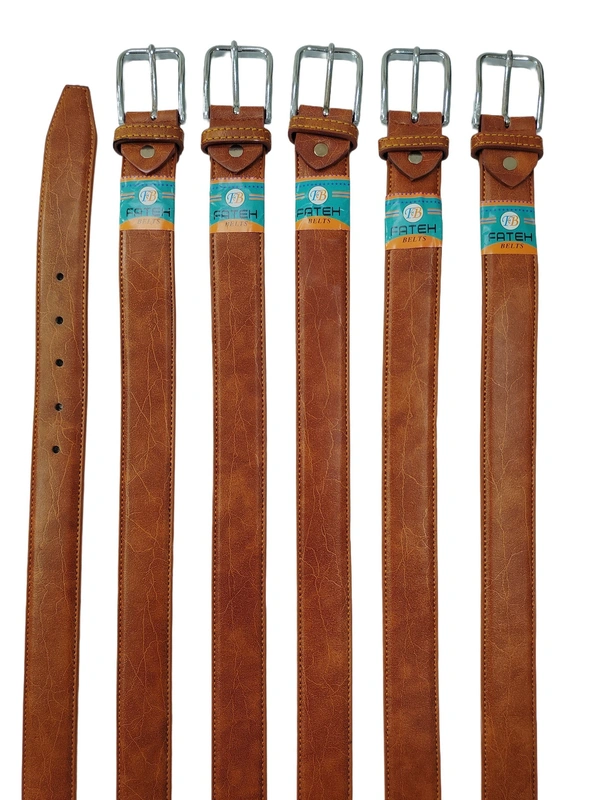 MEN'S PU LEATHER  TAN COLOR  KANTA  BUCKLE BELT  SIZE-(45 INCH LENGTH,40MM WIDTH) - SIZE-(45 INCH LENGTH,40MM WIDTH), 12