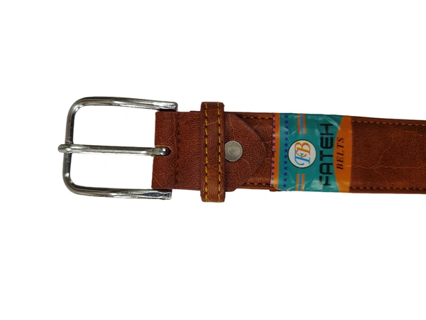 MEN'S PU LEATHER  TAN COLOR  KANTA  BUCKLE BELT  SIZE-(45 INCH LENGTH,40MM WIDTH) - SIZE-(45 INCH LENGTH,40MM WIDTH), 12