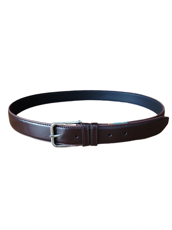 MEN'S PU LEATHER  BROWN  COLOR  PIN HOLE BUCKLE BELT  SIZE-(45 INCH LENGTH,40MM WIDTH) - SIZE-(45 INCH LENGTH,40MM WIDTH), 6