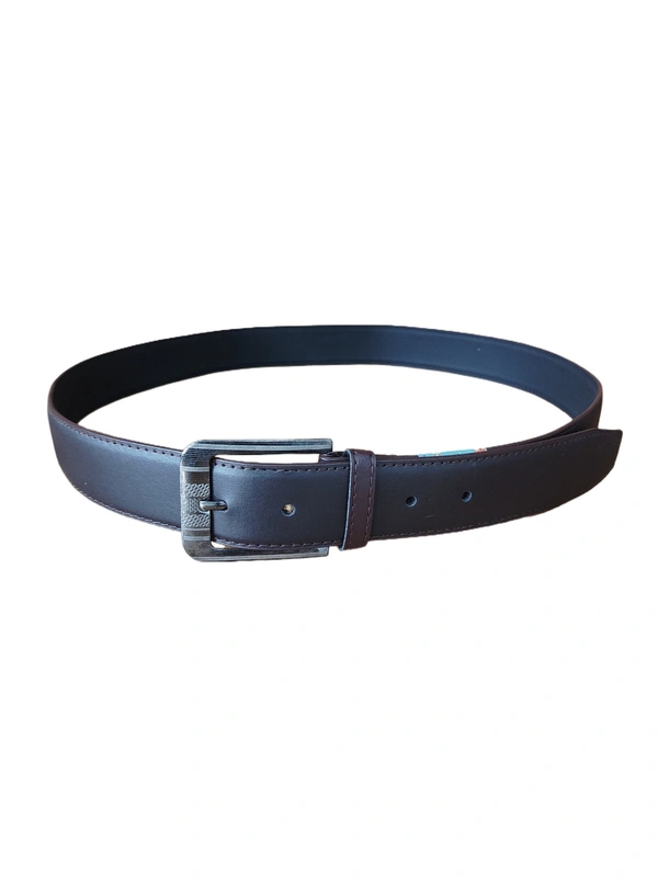 MEN'S PU LEATHER BROWN   COLOR  PIN HOLE BUCKLE BELT  SIZE-(45 INCH LENGTH,40MM WIDTH) - SIZE-(45 INCH LENGTH,40MM WIDTH), 6