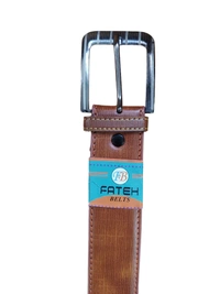 MEN'S PU LEATHER TAN   COLOR  PIN HOLE BUCKLE BELT  SIZE-(45 INCH LENGTH,40MM WIDTH) - SIZE-(45 INCH LENGTH,40MM WIDTH), 6