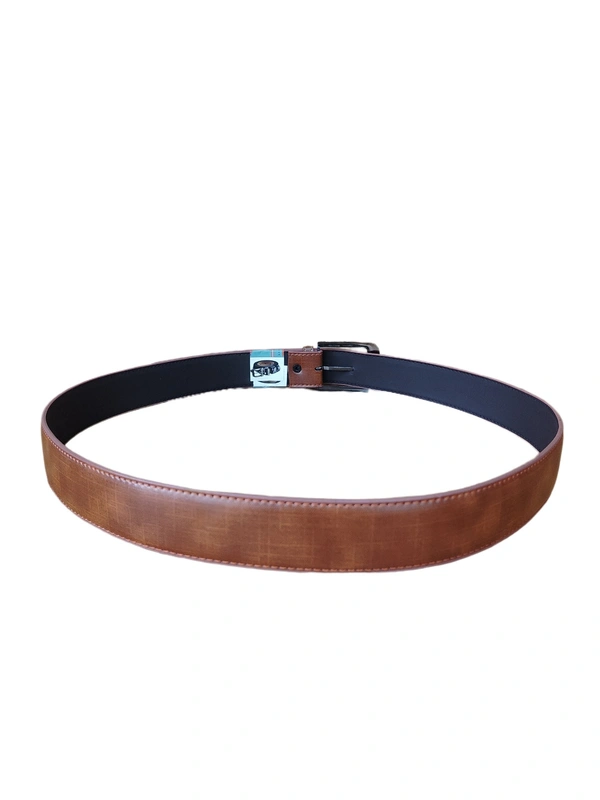 MEN'S PU LEATHER TAN   COLOR  PIN HOLE BUCKLE BELT  SIZE-(45 INCH LENGTH,40MM WIDTH) - SIZE-(45 INCH LENGTH,40MM WIDTH), 6