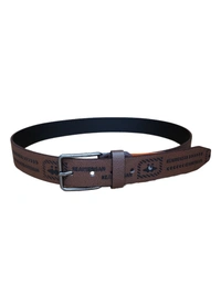 MEN'S CHINA IMPORTED PU LEATHER MIX  COLOR  PIN HOLE BUCKLE BELT  SIZE-(45 INCH LENGTH,40MM WIDTH) - SIZE-(45 INCH LENGTH,40MM WIDTH), 6