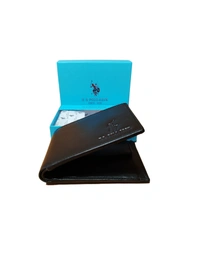 MENS GENNUINE LEATHER BRANDED WALLET IN BLACK COLOR - FREE, 6