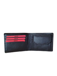 MENS GENUINE LEATHER BRANDED WALLET IN BLACK AND BROWN COLOR  - FREE, 6