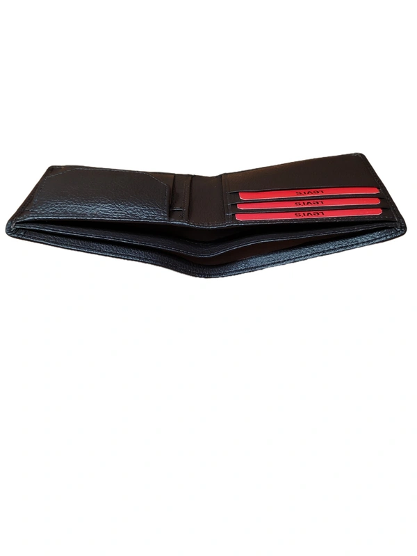 MENS GENUINE LEATHER BRANDED WALLET IN BLACK AND BROWN COLOR  - FREE, 6