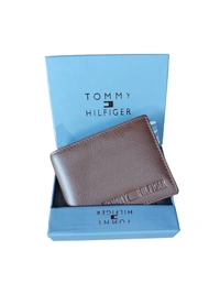 MENS GENUINE LEATHER BRANDED WALLET IN BLACK AND BROWN COLOR  - FREE, 6