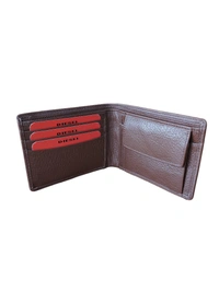 MENS GENUINE LEATHER BRANDED WALLET IN BROWN COLOR  - FREE, 6