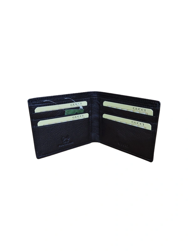 MENS GENUINE LEATHER BRANDED WALLET IN Black COLOR    - FREE, 6