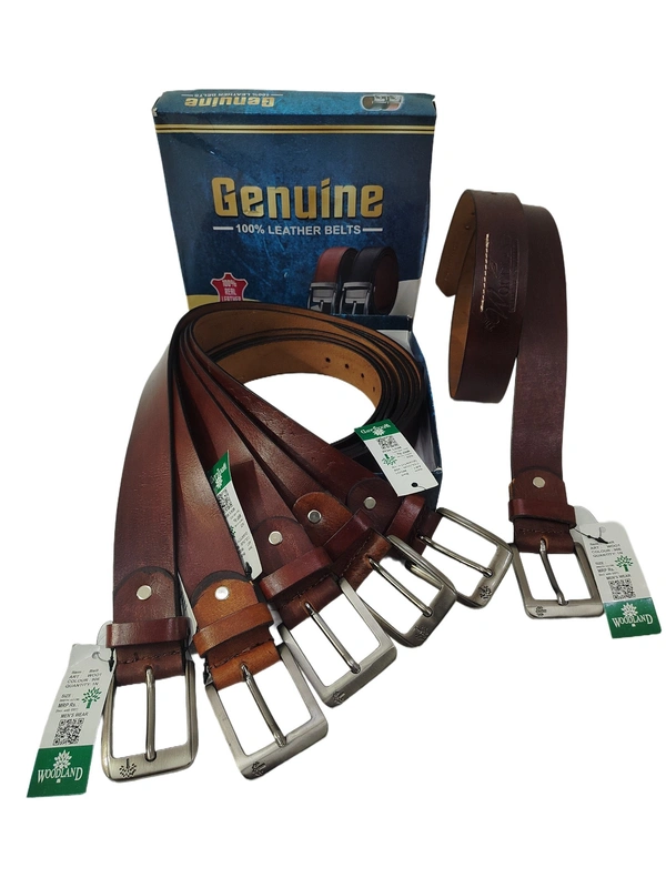 40 MM MEN GENUINE LEATHER BROWN COLOR BELT SIZE 42-52(6 SIZE) - FREE SIZE, 6