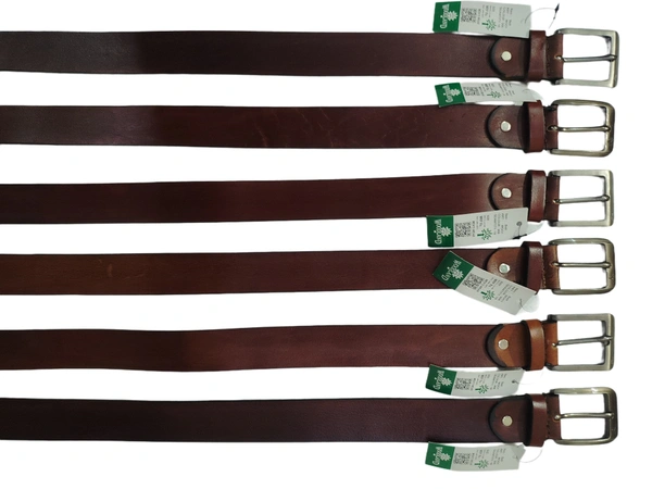 40 MM MEN GENUINE LEATHER BROWN COLOR BELT SIZE 42-52(6 SIZE) - FREE SIZE, 6