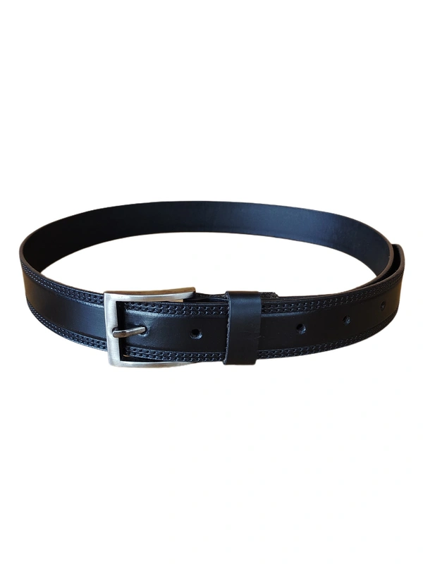 35 MM P2C DESIGN MEN GENUINE LEATHER BLACK COLOR BELT SIZE -42-52-(6 SIZE) - FREE SIZE, 6