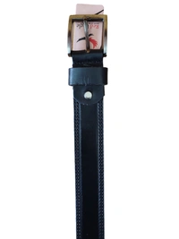 35 MM P2C DESIGN MEN GENUINE LEATHER BLACK COLOR BELT SIZE -42-52-(6 SIZE) - FREE SIZE, 6
