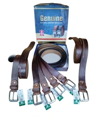 40 MM MENS GENUINE LEATHER BROWN COLOR BELT SIZE -42-52-(6 SIZE) - FREE SIZE, 6