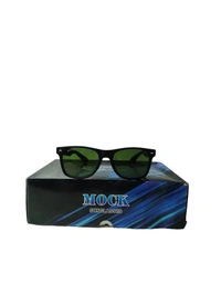 MENS BLACK RUBBER FRAME KANCH WAYFARER SUNGLASSSES WITH SIDE LOGO PRINTED  - FREE SIZE, 12