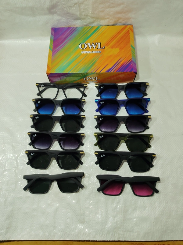 MENS BLACK RUBBER FRAME SIDE LOGO PRINTED DC WAYFARER MULTI COLOR SUNGLASES  - FREE SIZE, 12