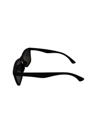 MEN'S BLACK RUBBER FRAME SIDE LOGO PRINTED WAYFARER SUNGLASES - FREE SIZE, 12