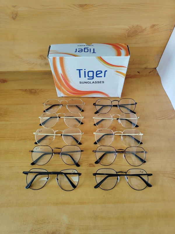 MENS STEEL METAL FRAME WHITE LENS SIDE LOGO PRINTED STYLISH MULTI DESIGN SUNGLASSES  - FREE SIZE, 12