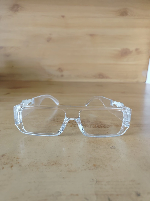 MENS  STYLISH WHITE CLEAR LENS PLASTIC DESIGN SUNGLASSES - FREE SIZE, 12