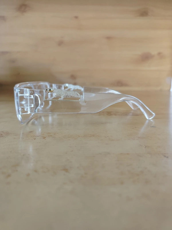 MENS  STYLISH WHITE CLEAR LENS PLASTIC DESIGN SUNGLASSES - FREE SIZE, 12